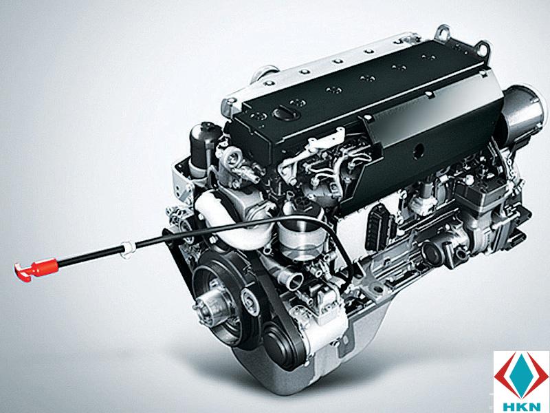 dong-co-xe-tai-fuso-fj Xe Tải FUSO 3 Chân 11 Tấn Gắn Cẩu Dongyang 6 Tấn 6 Khúc