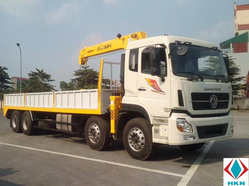 Xe Cẩu Dongfeng 4 Chân L315 14 Tấn Gắn Cẩu Soosan 7 Tấn 6 Khúc