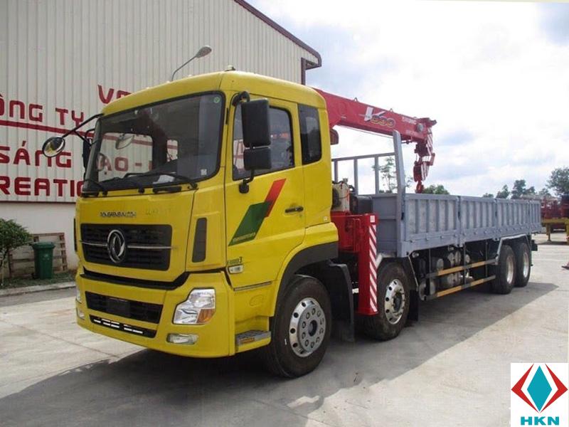 Xe Tải Dongfeng 4 Chân Gắn Cẩu Unic 8 Tấn 4 Khúc UR-V804