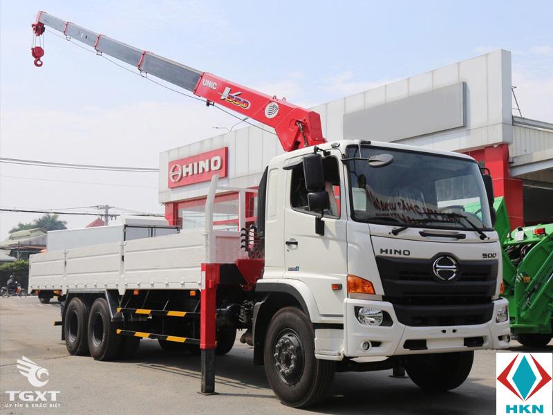 Xe Tải Hino FL8JW7A 3 Chân 13 Tấn Gắn Cẩu Unic URV555
