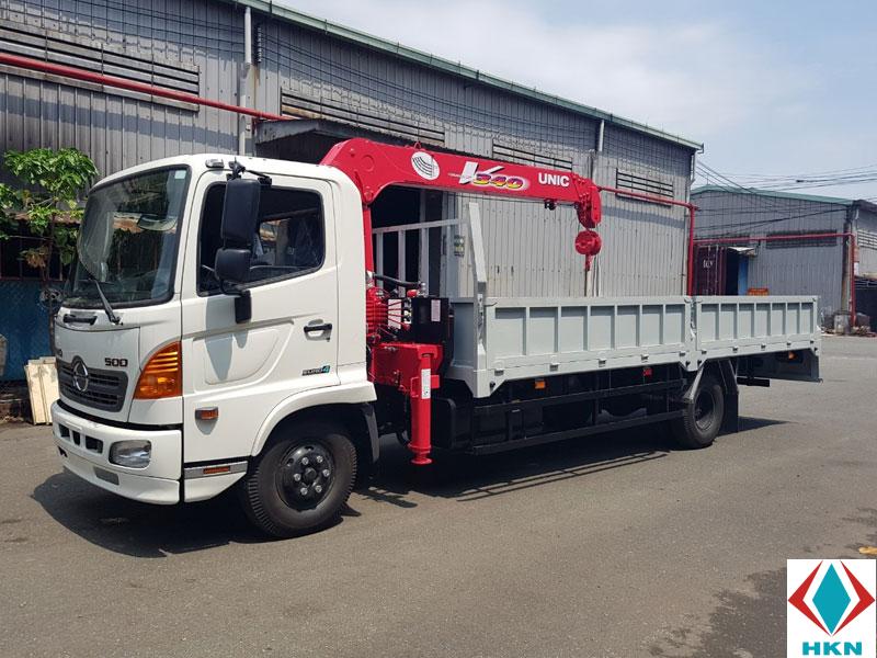 Xe Tải Hino FC9JLTC 5.3 Tấn Gắn Cẩu Unic URV344
