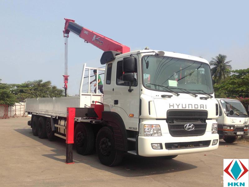 Xe Cẩu Hyundai HD360 5 Chân 17 Tấn Gắn Cẩu Unic URV554
