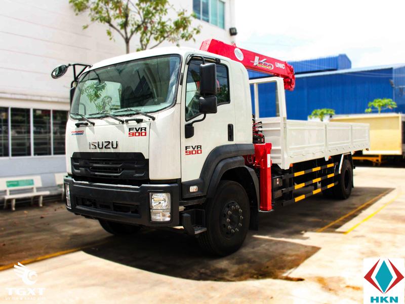 Xe Tải Isuzu 6T4 FVR34Q Gắn Cẩu Unic 5 Tấn 4 Khúc