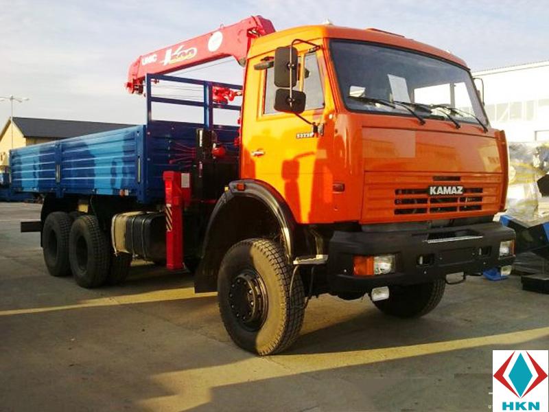 Xe Tải Kamaz 13 Tấn 3 Chân Gắn Cẩu Unic 3 Tấn 4 Khúc