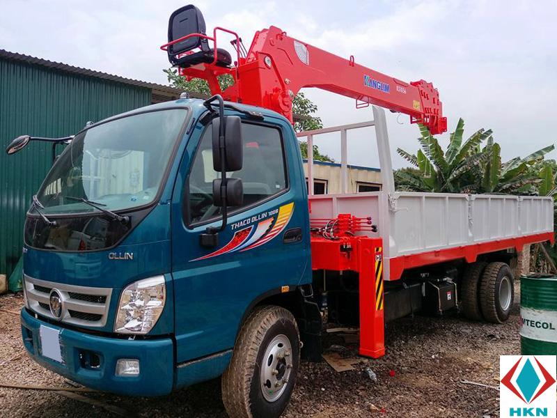 Xe Tải Thaco Ollin700B 5 Tấn Gắn Cẩu Kanglim KS1056T/S 5 Tấn 6 Khúc